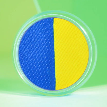 Blue and yellow SUVA rave eyeliner 