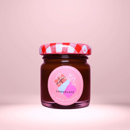 Chocolate scented vegan brow jam for soft natural eyebrows and laminated soap brows