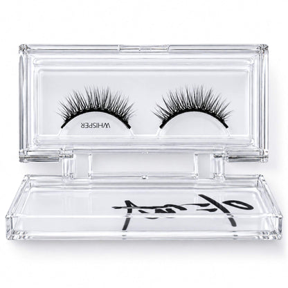 Natural faux mink magnetic lashes in acrylic case